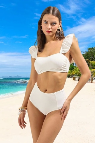 Ersefa Tasarım Bikini Takımı Ergonomik Kesim Uv Korumalı Hızlı Kuruyan Ş Beyaz