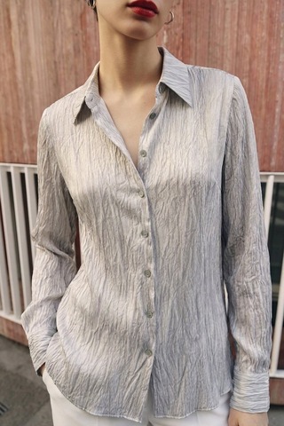 Sateen Salaş Gömlek - Taş-137370