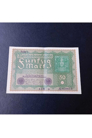 1919 Berlin 50 Mark Ca/çil Eski Yabancı Kağıt Para
