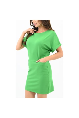 Koza Butik Kadın Kısa Kollu Cep Detaylı Elbise 5221-24 001