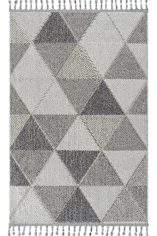 Cool Halı Bress 1401 Gri Hav Toz Vermez Hasır Dokulu Salon Mutfak Antre Bukle Örgü Modern Desen Halı