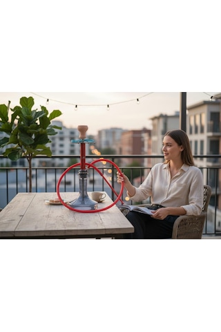 Techno Spider-man Özel Tasarım Modern Tahliye Sistemli 4 Bilyeli Çelik Gövdeli Premium Nargile Seti