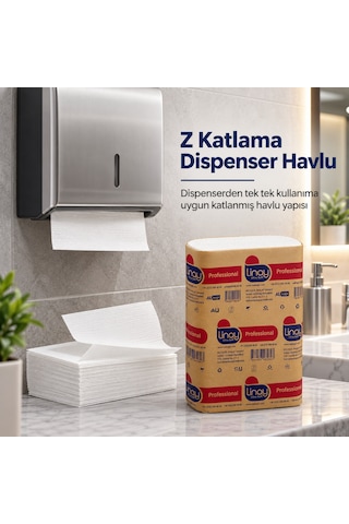 Linay Ultra Soft Z Katlama Dispenser Havlu 2 Katlı 200 Yaprak 60 Paket 5 Koli