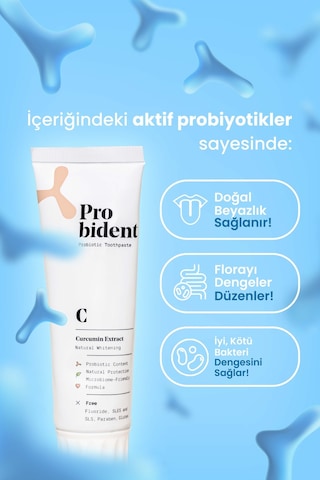 Probident Zerdeçal Özütü İlaveli Probiyotik Diş Macunu 75 ML