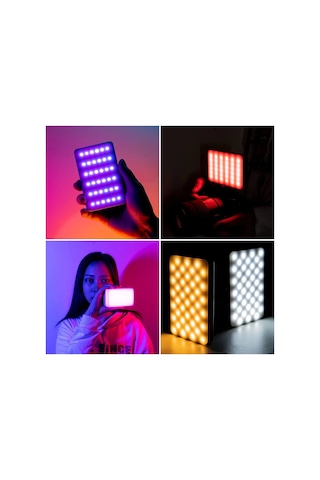 Hymark Rgb-cl120 Led Video Fotoğraf Dolgu Işığı 9000k Lcd Ekran 20 Efekt Dslr Vlog Canlı Yayın Işığı Çok Renkli