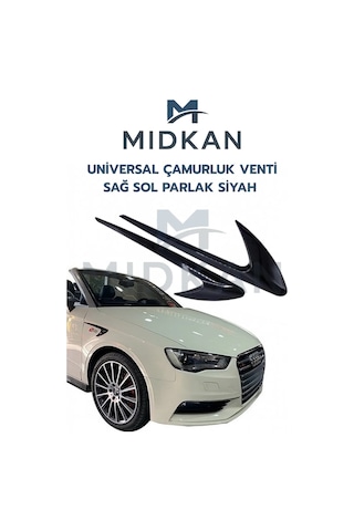 Universal Çamurluk Venti 31x9 Cm Parlak Siyah Sportif Dış Aksesuar Sağ-sol Takım