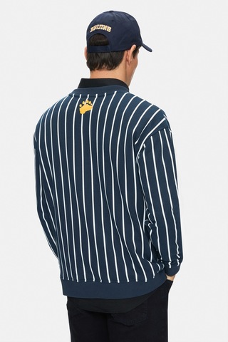Ucla Nelly Lacivert Bisiklet Yaka Baskılı Oversize Fit Erkek Sweatshirt Lacivert