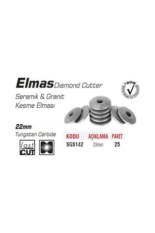Sgs Seramik-Granit Kesme Elması Titanyum 22 MM Sgs142