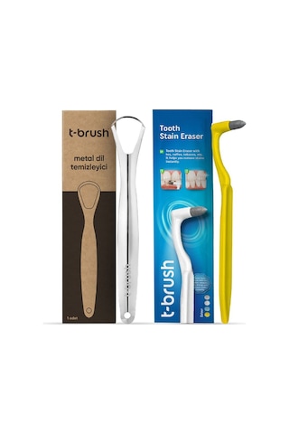 Tbrush Paslanmaz Çelik Dil Temizleyici / Dil Sıyırıcı & Beyazlatıcı ve Diş Silgisi Tbrush Paslanmaz Çelik Dil Temizleyici / Dil Sıyırıcı & Beyazlatıcı ve Diş Silgisi