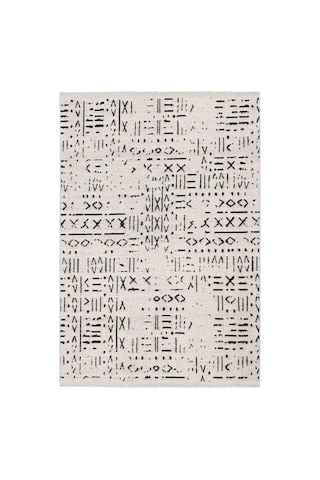 Aden Kaymaz Taban Halı, Aden Sierra 2, Makinada Yıkanabilir Şönil Dokuma Halı Beyaz - 80 X 150 Cm Çok Renkli