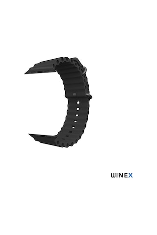 Winex 42-44mm Yeni Nesil Apple Uyumlu Akıllı Saat Kordonu Siyah