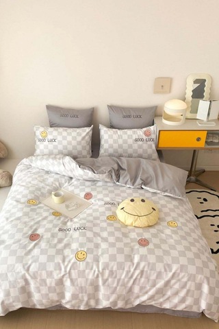 Eponj Home Kolay Ütülenir Nevresim Takımı Tek Kişilik Good Luck Gri Gri