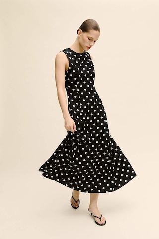 Defacto Puantiyeli Poplin Midi Elbise F8241AX25AU