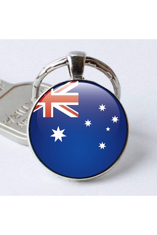 Tamgacrafts Avustralya Australia Bayrağı Metal Anahtarlık Ülke Temalı Hediyelik Çok Renkli