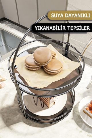 Bino Black Banyo Düzenleyici Organizer Takı Kozmetik Standı Siyah