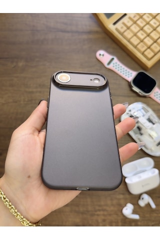 Apple iPhone 17 Air Uyumlu Süper İnce Mat Ultra Thin Silikon Kılıf Buzlu Siyah