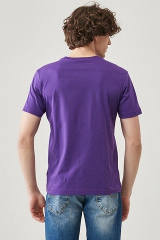 Flood Of Style Unisex Brooklyn Baskılı T-shirt Mor