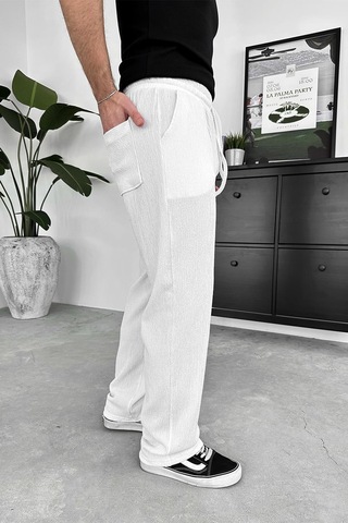 Ekru Breeze Soft Baggy Pantolon Ekru
