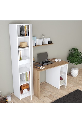 Umg Mobilya Ege-astira Çalışma Masası, Bilgisayar Masası Meşe - Beyaz