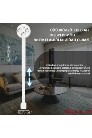 Genişletilebilir Dönen Priz, 3 Ac Çıkışlı Ve Usb Portlu 0
