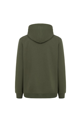 Mysport My Sport 5018 Erkek Yumuşacık Kapüşonlu Organik Pamuk Kanguru Cepli Regular Haki Sweatshirt Haki