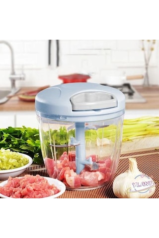 Döndür Sebze Kesici Kıyıcı Dilimleyici Meyve Sarımsak Basın Masif Peynir Kırıcı Pişirme Aksesuarları Mutfak Gadgets Aracı Mavi, 900ml Açık Kahverengi