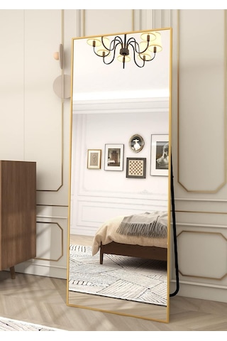 İva 162x55 Ayaklı, Asılı Veya Duvara Yaslı, Yer Aynaları,oturma Odası, Yatak Odası, Giyinme Odası Gold