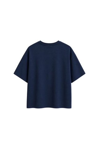 Mixray 2101 Kadın Bisiklet Yaka Soft Oversize Basic Modal T-shirt Lacivert