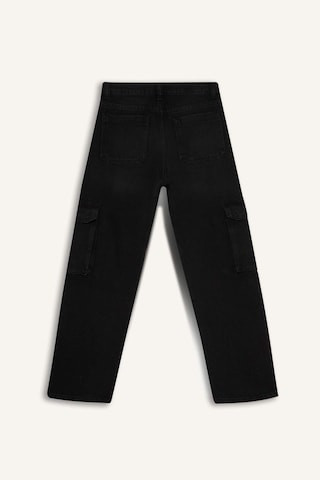 Defacto Erkek Çocuk Kargo Fit Düz Paça Jean Pantolon F0489a825aunm40 Siyah