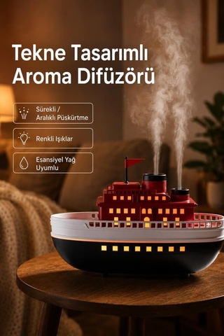 Özel Seri Hava Nemlendiricisi 300 Ml H18 Kırmızı Masa Süsü Okuma Alanı Işıklı Eşya
