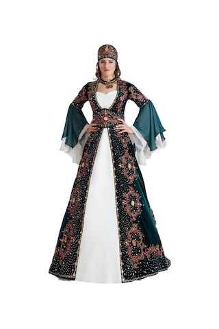 Ceyyiz Kadife Özel Dikim 5 Parça Bindallı Kına Elbisesi Melek