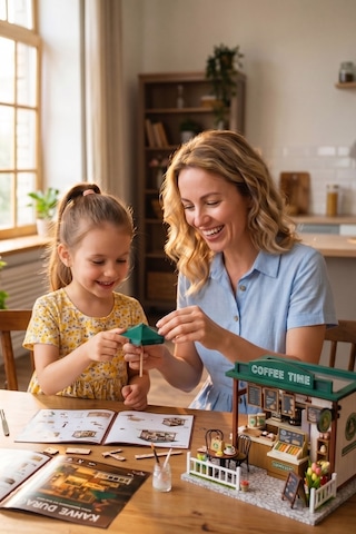 3d Puzzle Ahşap Minyatür Maket Kiti Dıy Kendin Yap Led Işıklandırmalı Maket Ev