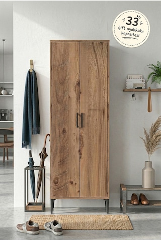 Harmony Ayakkabılık 65x190x37 Cm Atlas Çam Modern Tasarım Antrasit