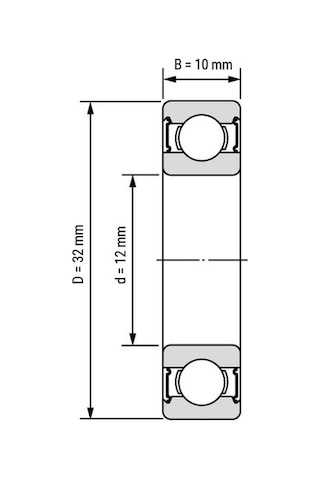 Nsk 6201 Ddu Rulman 12X32X10