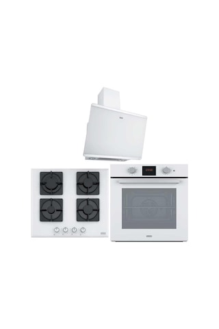 Franke Beyaz Ankastre Set FSL 86 H WH - FHNS 604 4G WH C - FPJ 615 V WH/SS
