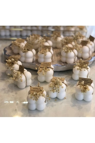 Düğün Nikah Nişan Kına Söz Hediyelik Bubble Mum 15 Adet