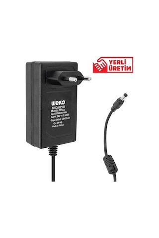 Weko 24 Volt 1.5 Amper 36 Watt Plastik Kasa Priz Tipi Adaptör 5.5x2.5 Uçlu