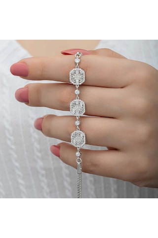 Blackcraft 925 Ayar Gümüş Baget Kadın Bileklik Bc-677e1c Renkli