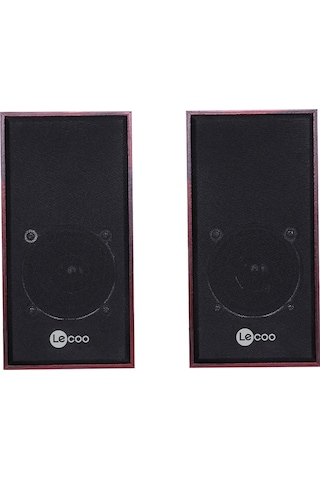 Lecoo DS105 Kablolu USB + 3.5mm Jack Girişli 6W Stereo Masaüstü Ahşap Hoparlör