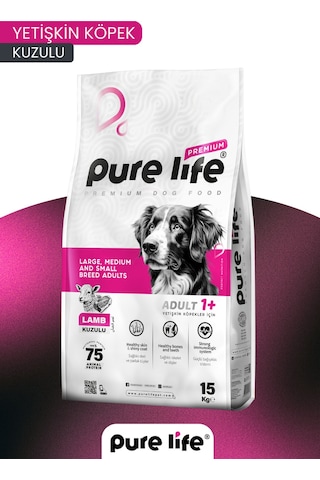 Purelife Premium Kuzulu Yetişkin Köpek Maması 15 KG
