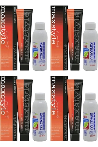 Maxstyle Sps926 Argan Ve Keratin 2025/ky.gr Koyu Gri 60 Ml 4 Adet Saç Boyası + 4 Adet 90 Ml Oksidan