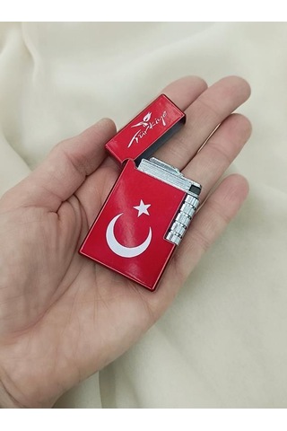 Çakmak Metal Gazlı Doldurulabilir Çakmak Ay Yıldız İşlemeli 17677
