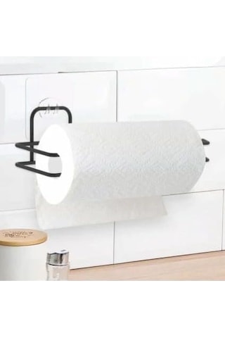 Home Yapışkanlı Metal Kağıt Havluluk & Wc Kağıtlığı - Deliksiz, Mat Siyah, Paslanmaz Çelik, Duvara Monte, Şık Ve Dayanıklı, Mutfak Ve Banyo İçin Pratik Kullanım Havlu Kağıtlığı Siyah
