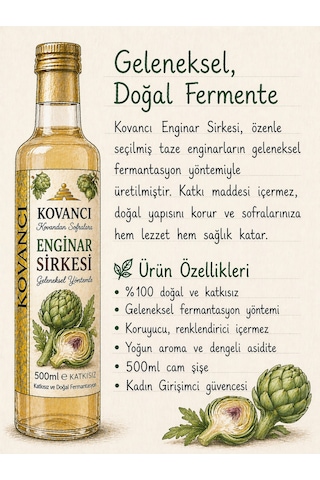 Enginar Sirkesi Katkısız & Doğal Fermente 500 Ml
