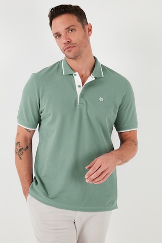 Buratti % 100 Pamuk Düğmeli Regular Fit Erkek Polo Yaka T Shirt 5902118 Elma Yeşili-Beyaz