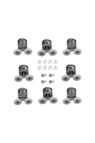 Duşakabin Tekerleği Rulman Metal Gövde 8 Li Set Teker Çapı 24 Mm Krom