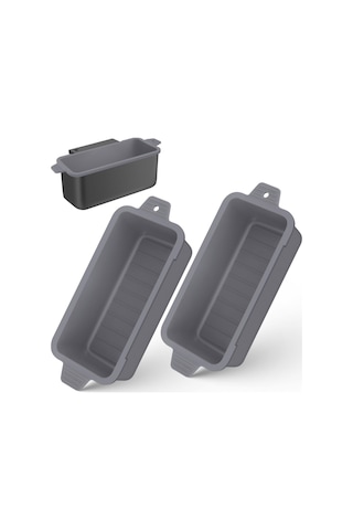 Ximistore9 2 Adet Gri Yeniden Kullanılabilir Silikon Yağ Fincanı Kılıfı, Dayanıklı Tava Yağ Akış Tablası, Teppanyaki Aksesuarı Gri