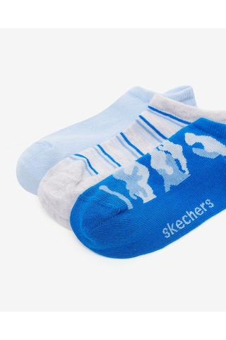 Skechers 3'lü Paket Funny Feet Bilekli Çorap Büyük Erkek Çocuk Kamuflaj-mavi-gri Sk2520129-3474