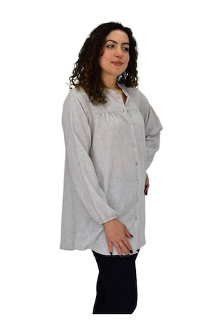 Baglan Kadın Kol Lastikli Bluz Bgl-st04645 Gri