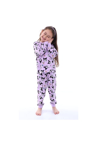 Zuzunga Kuromi Desenli Kız Çocuk Pijama Takımı Pembe 3-8 Yaş Lila